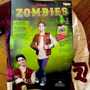 Child’s (4-6) Disney ZOMBIES Zed Costume (one-piece shirt/jacket), Never Worn!
